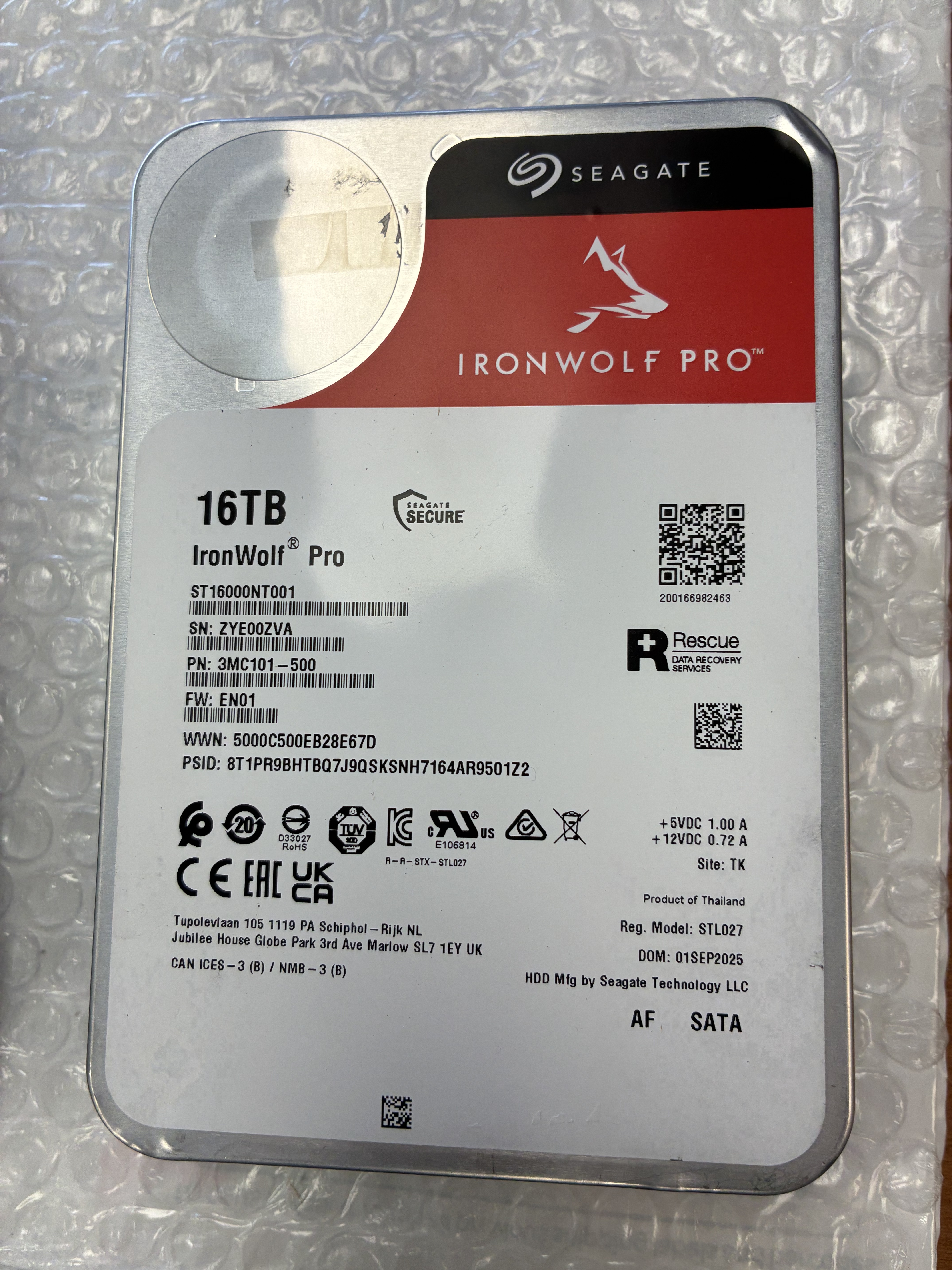 Seagate ST16000NT001 IronWolf Pro 16TB SATA 3.5" Internal HDD Hard Drive