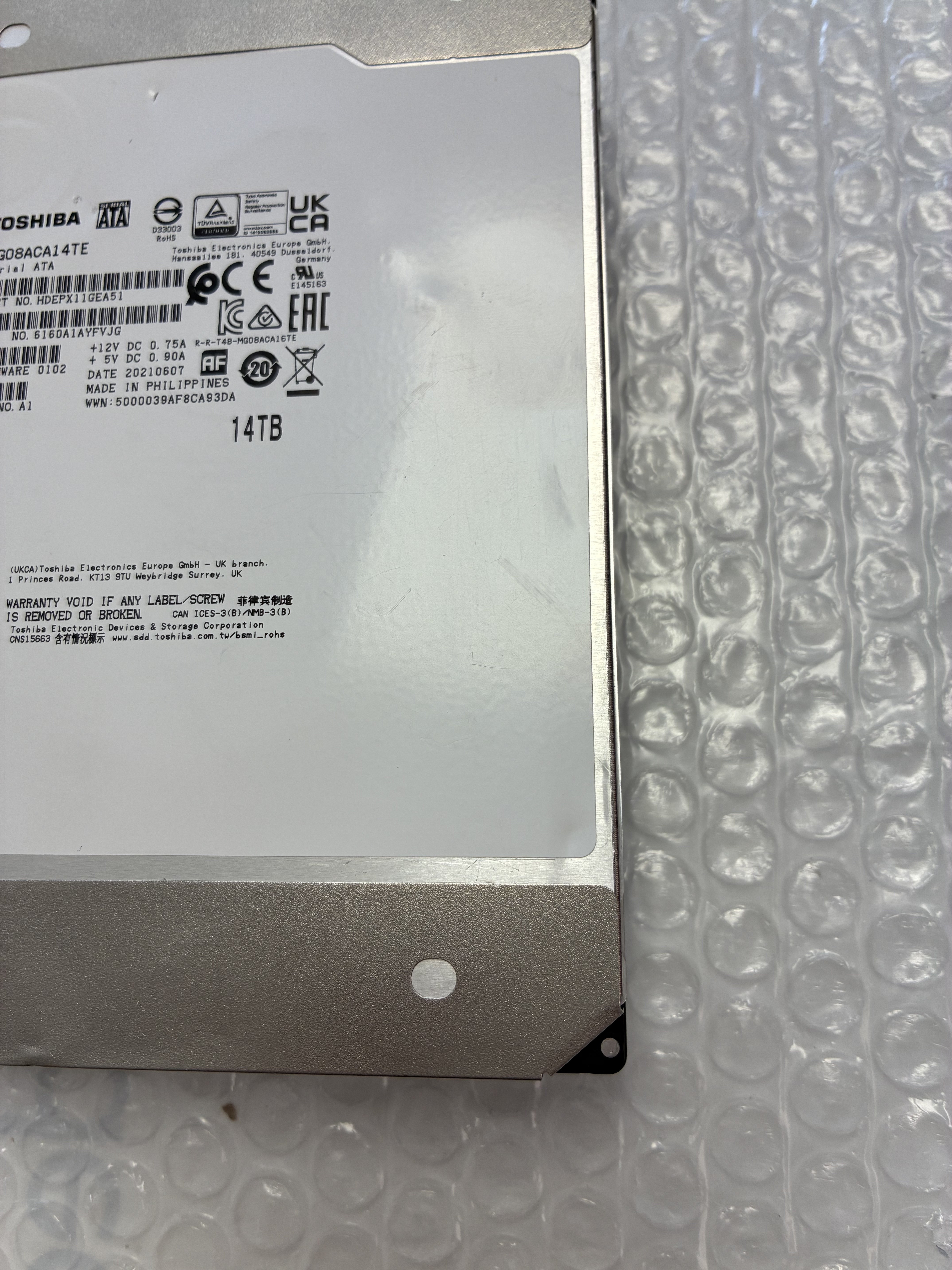 Toshiba MG08ACA14TE 14TB SATA 3.5" Enterprise Internal Hard Drive HDD
